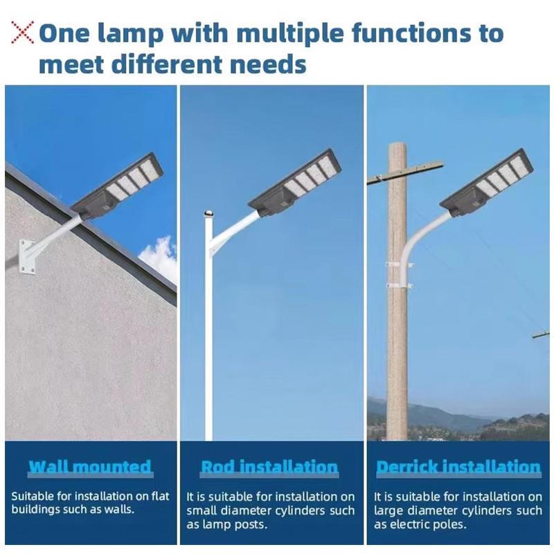 Factory Custom 300W 400W 5000W Aluminum IP65 Waterproof Outdoor Integrated Solar Street Lamp All in One Solar Street Light