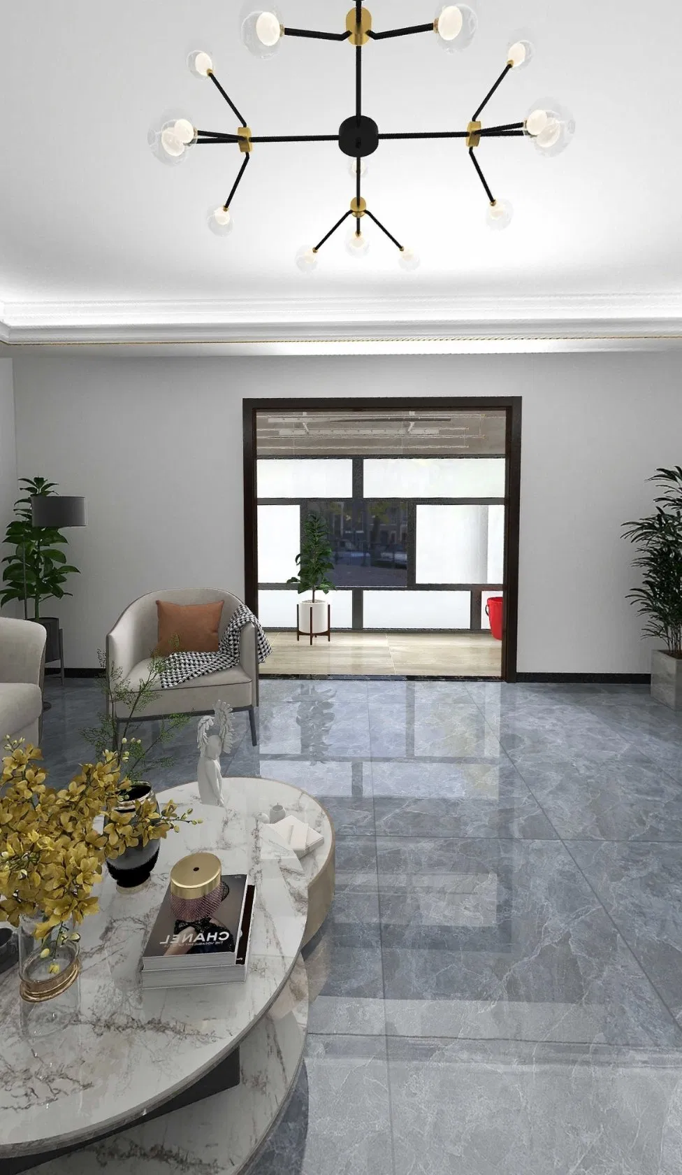 Made in China Negative Ion Modern Fashion Big Board 750*1500 Floor Tile, Latte Gray, Light Luxury Senior Style, Suitable for Bedroom Living Room, Bathroom