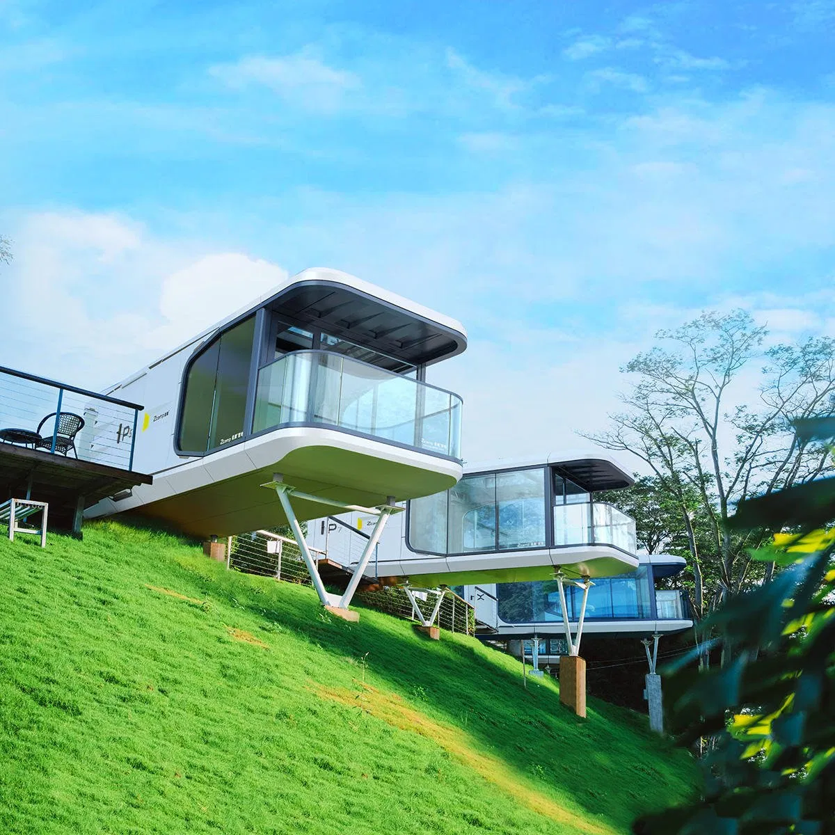 Elderly Friendly Space Capsule with Ergonomic Support Features for Accessible Capsule Hotel or Senior Living Capsule House