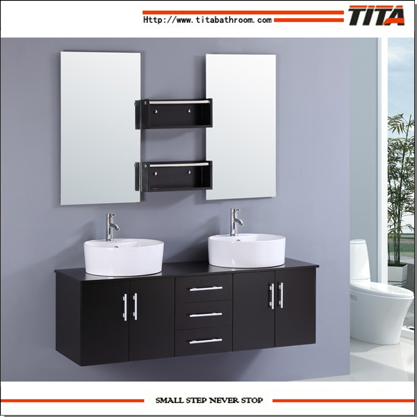 Chinese Commercial Bathroom Vanities with Double Sink T9011
