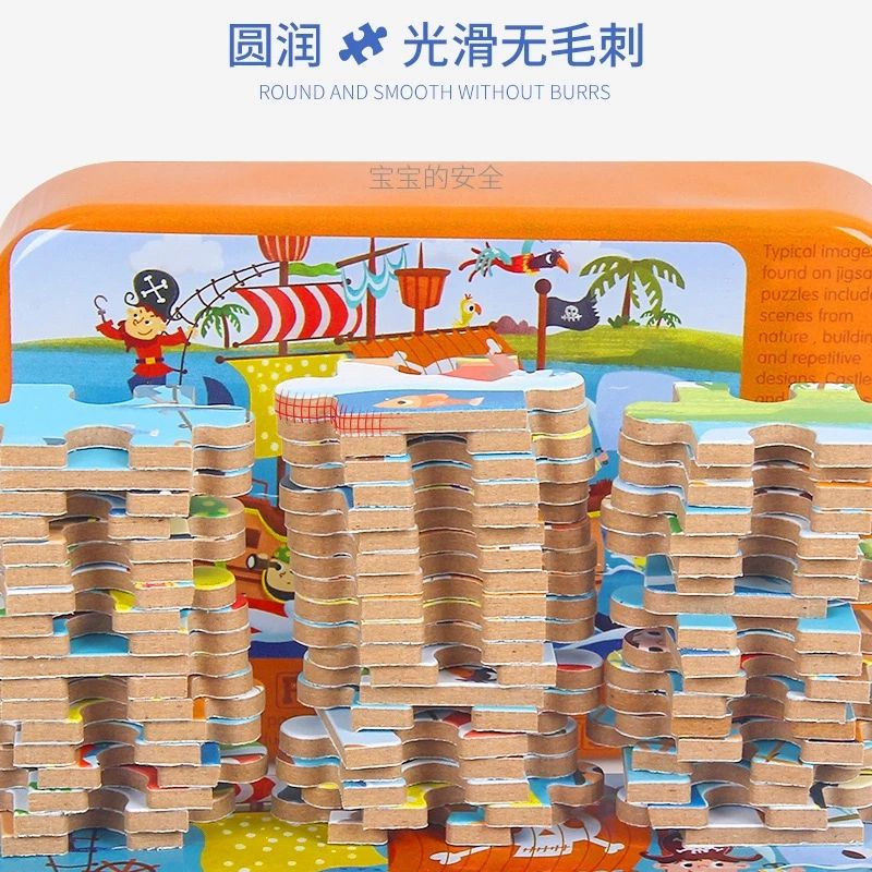 Premium Tin Box High Quality Multiple Designs Family-Friendly Jigsaw Educational Fun Toy Game Puzzle for Kids Adults Gift