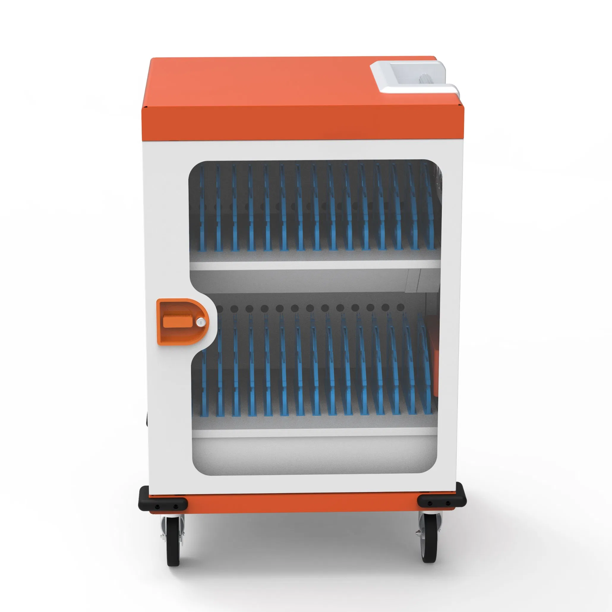 32 Bays Notebook and Tablet Charging Cabinet Laptop Charging Cart Chromebook Charging Trolley Educational Charging Solution with Smart Power Management