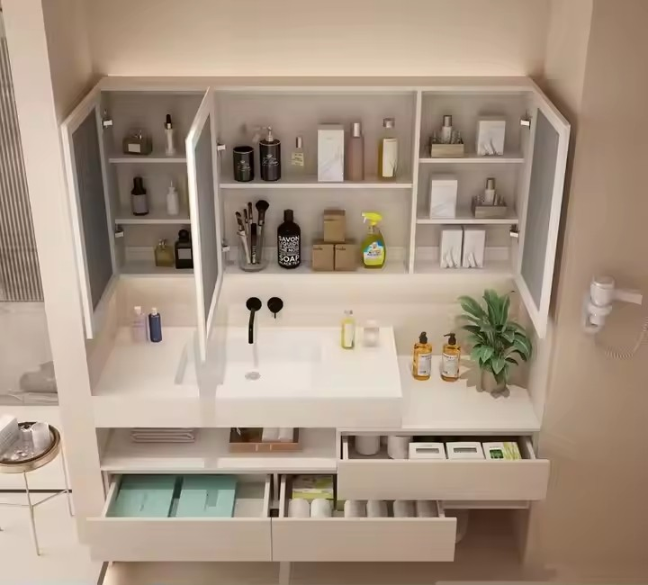 Modern Design Wooden Bathroom Vanities Wall Mounted Bathroom Vanities for Small Room