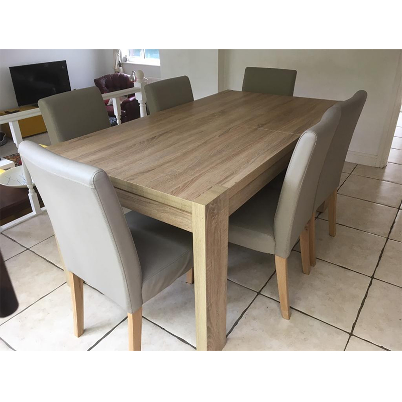 New Design Minimalist Nordic Garden Best Wood Top Panel Dinner Table Outdoor Dining Room Table and Chair Set for Nursing Home