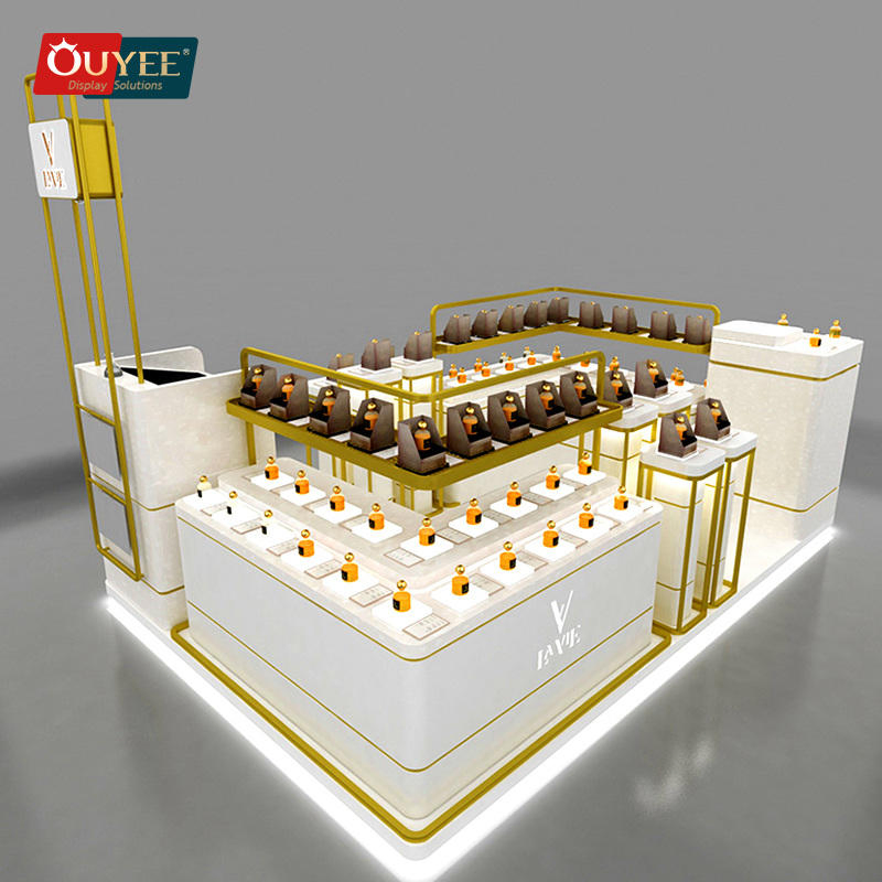 Luxury Perfume Showcase Cabinet Design Jewelry Counter Jewelry Showcase Kiosk Retail Store