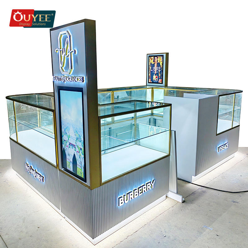 Luxury Perfume Showcase Cabinet Design Jewelry Counter Jewelry Showcase Kiosk Retail Store
