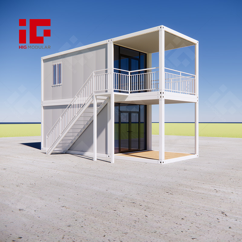Glass Walls Assemble Double 2 Story Detachable Container Houses for Office