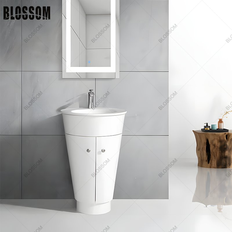 Modern Luxury Bathroom Sanitary Ware PVC Single Sink Vanity Cabinet Unit Sets