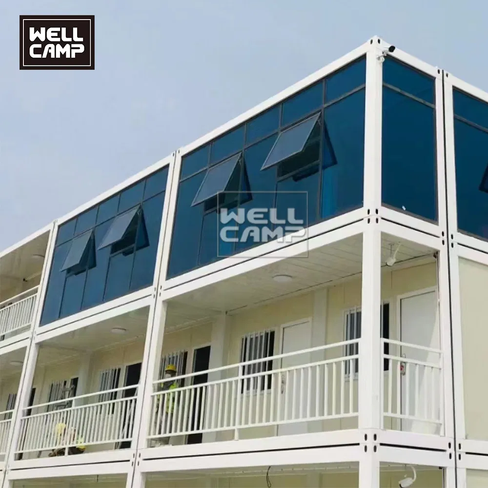 High Quality Dormitories Temporary Offices Glass Wall Weatherproof Material Portable Container Office Building