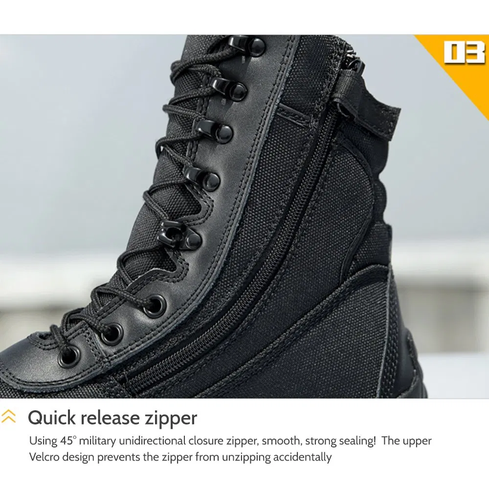 Tactical Boots Combat Boots Outdoor Shoes with PU Injection Molded Sole Work Uniform