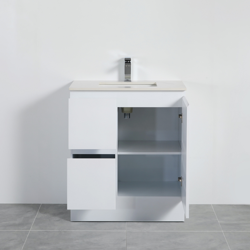 100% Waterproof PVC Freestanding Bathroom Vanity with One Door and Two Drawers