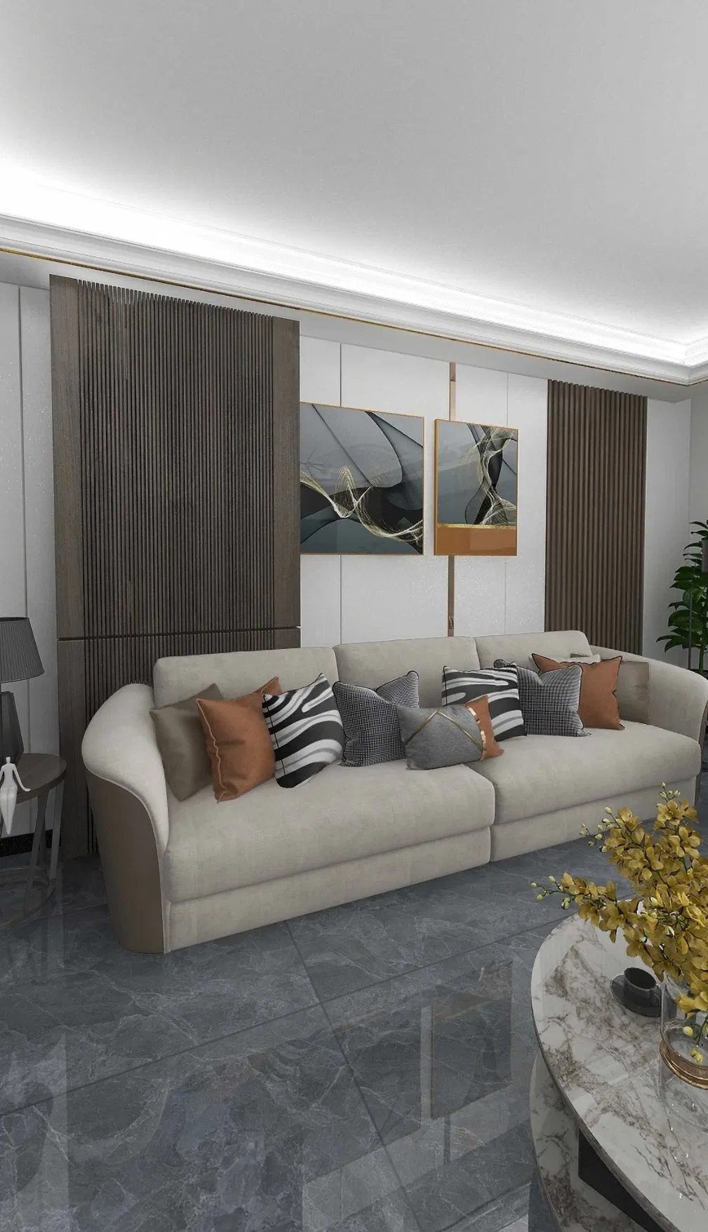 Made in China Negative Ion Modern Fashion Big Board 750*1500 Floor Tile, Latte Gray, Light Luxury Senior Style, Suitable for Bedroom Living Room, Bathroom