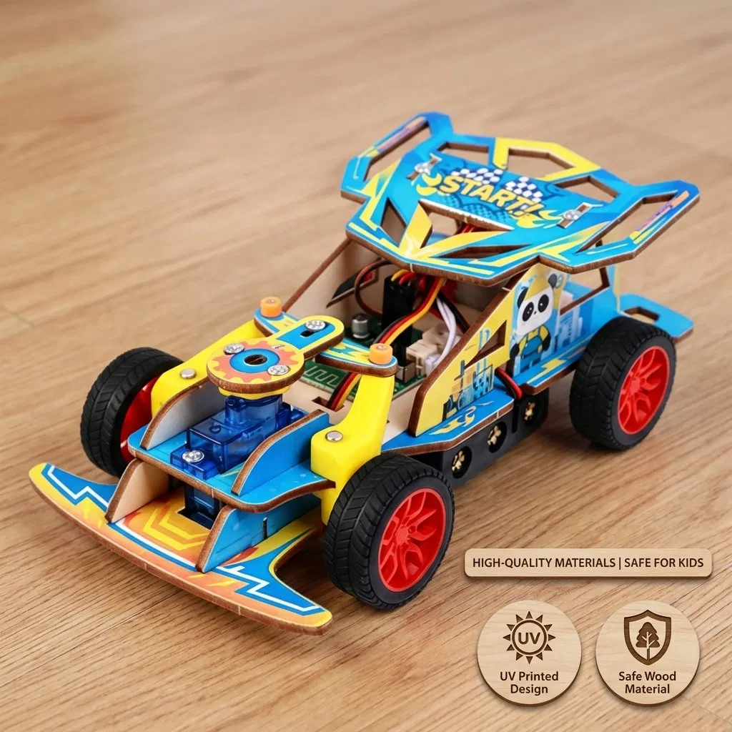 Eco-Friendly Wooden RC Vehicle Build Your Own Educational Craft Set