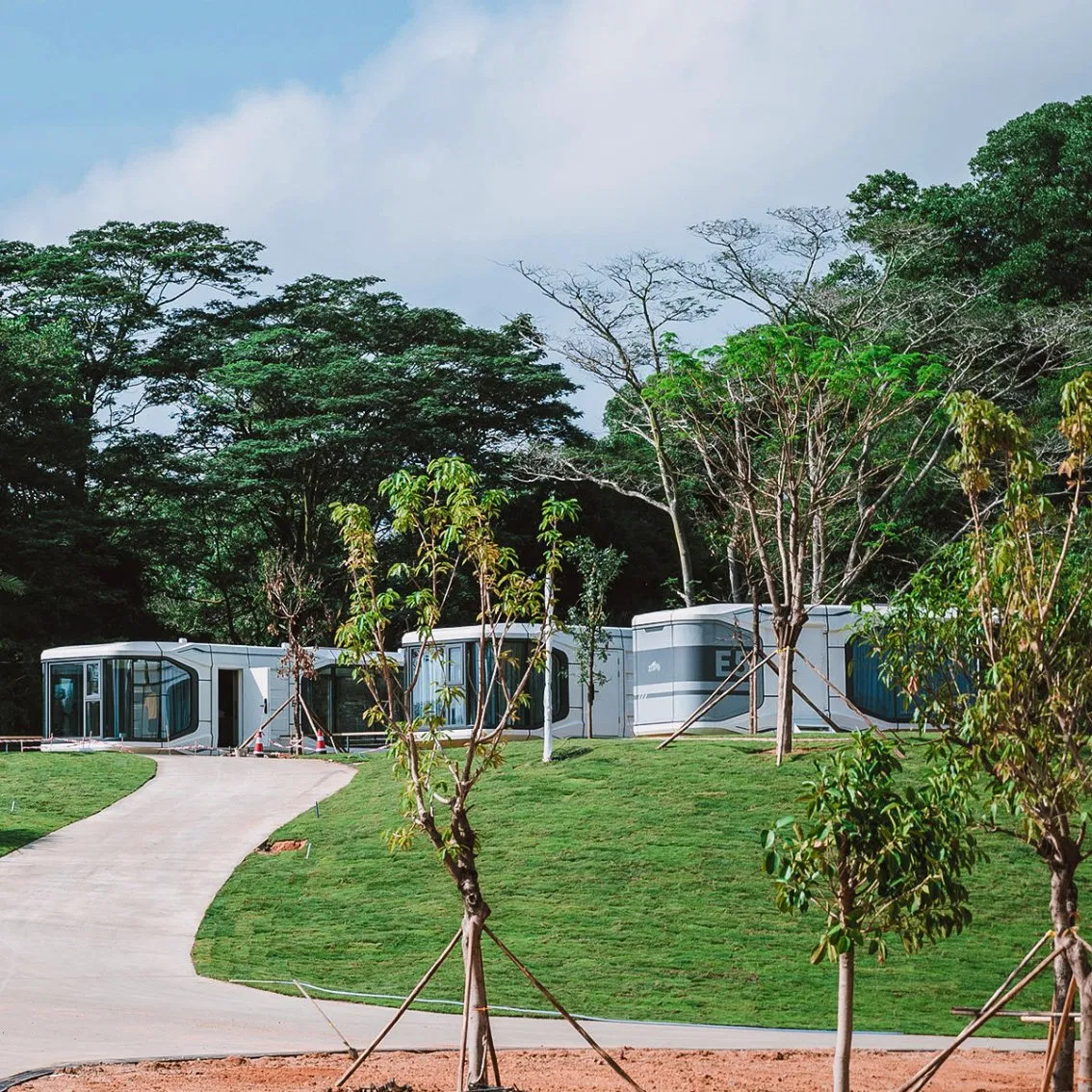 Elderly Friendly Space Capsule with Ergonomic Support Features for Accessible Capsule Hotel or Senior Living Capsule House