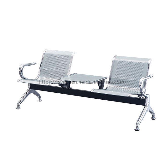 Beauty Salon Reception Waiting 2 3 4 5 Seater Price Airport Public Seating Bench Silver Steel Bus Stop Chair for Public (YA-J126)