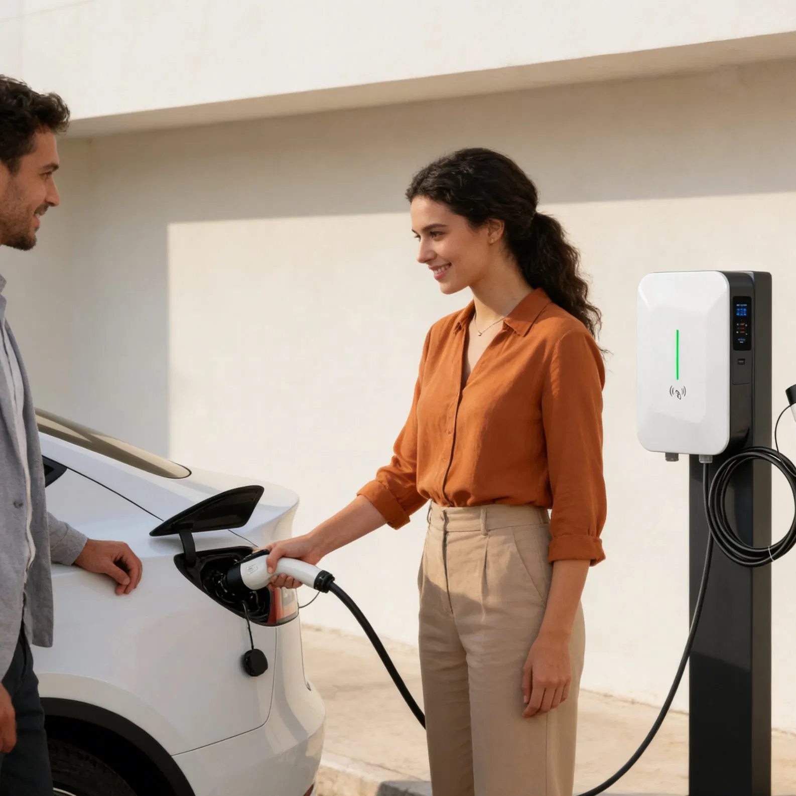 Lightweight 7kw AC EV Charger for Senior Living Communities with One-Touch Operation