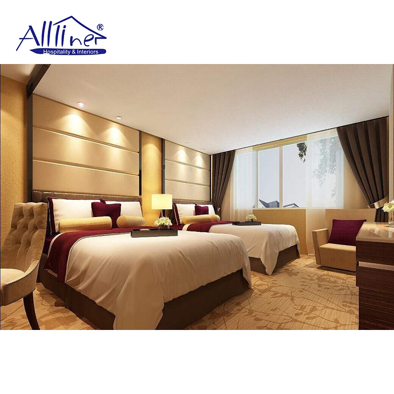 Modern High End 5 Star Hotel Contract Furniture Luxury Villa Apartment King Size Leather Bed Bedroom Set