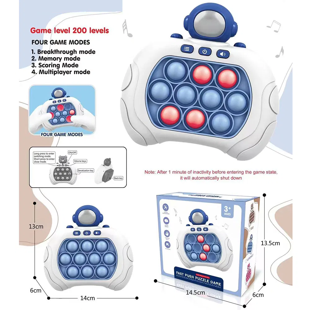 New Arrive Kids Hot Sale Wholesale Educational Stress Relief Fidget Parent-Children Interaction Plastic Electronic Handheld Bubble Quick Push Game Machine Toys