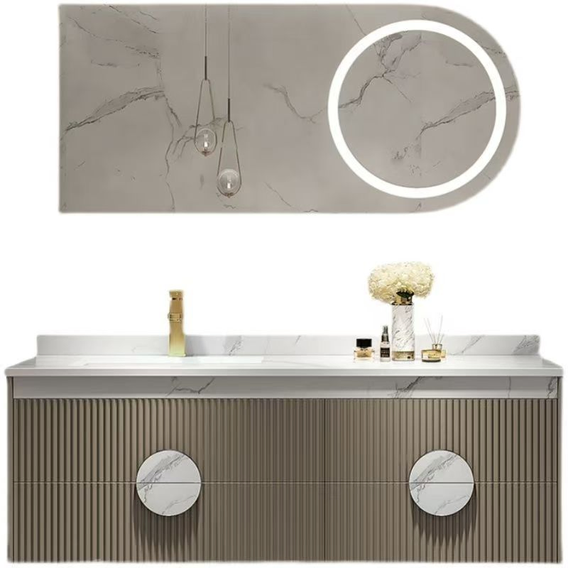 Luxury Ceramic Bathroom Vanity Cabinet Set with Smart LED Mirror