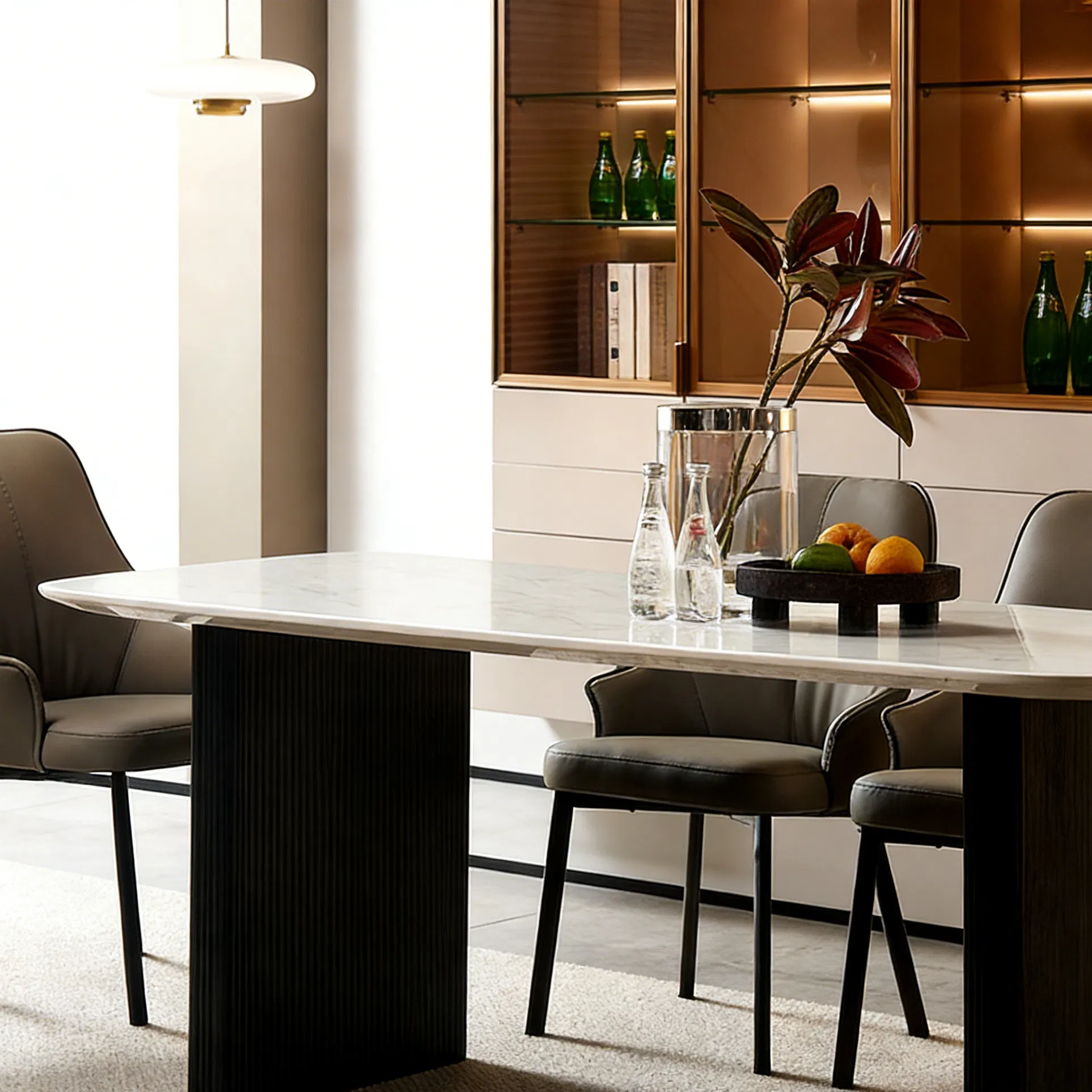 Chic Customizable Dining Table Set for Modern Dining Room Aesthetics