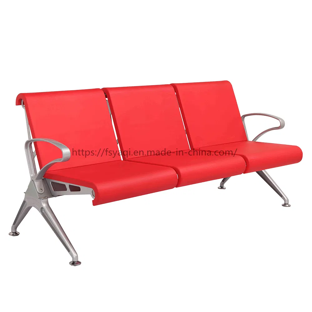 Beauty Salon Reception Waiting 2 3 4 5 Seater Price Airport Public Seating Bench Silver Steel Bus Stop Chair for Public (YA-J34P2)