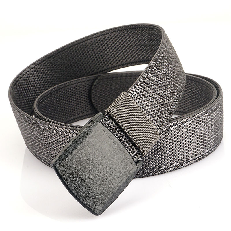 3.8cm Ykk POM Buckle Tactical Custom Men Web Outdoor Woven Fabric Canvas Nylon Belt with Plastic Buckle Laser Logo