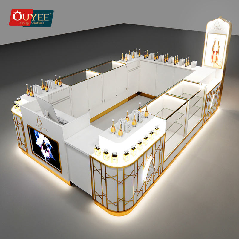 Luxury Perfume Showcase Cabinet Design Jewelry Counter Jewelry Showcase Kiosk Retail Store