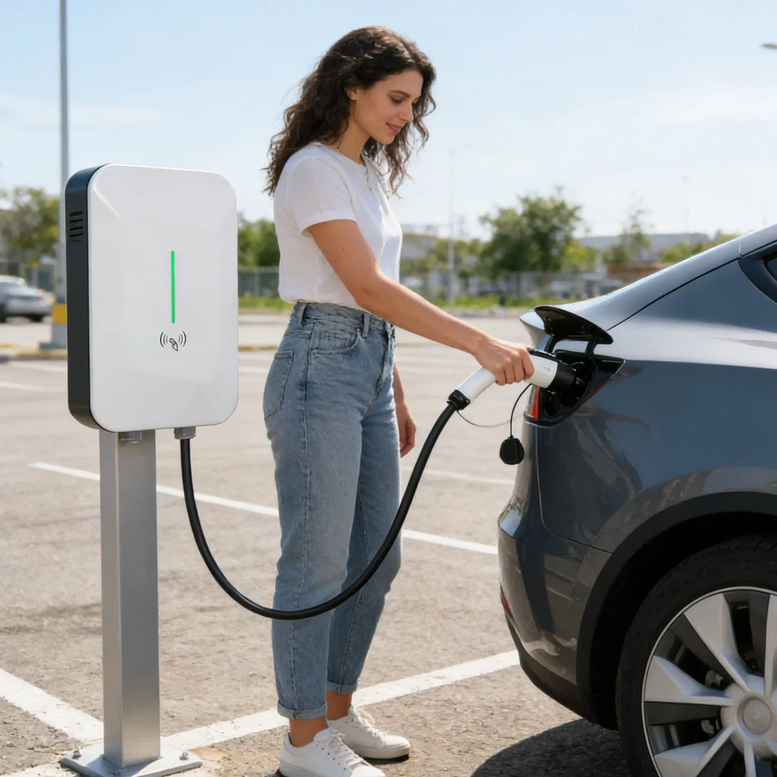 Lightweight 7kw AC EV Charger for Senior Living Communities with One-Touch Operation