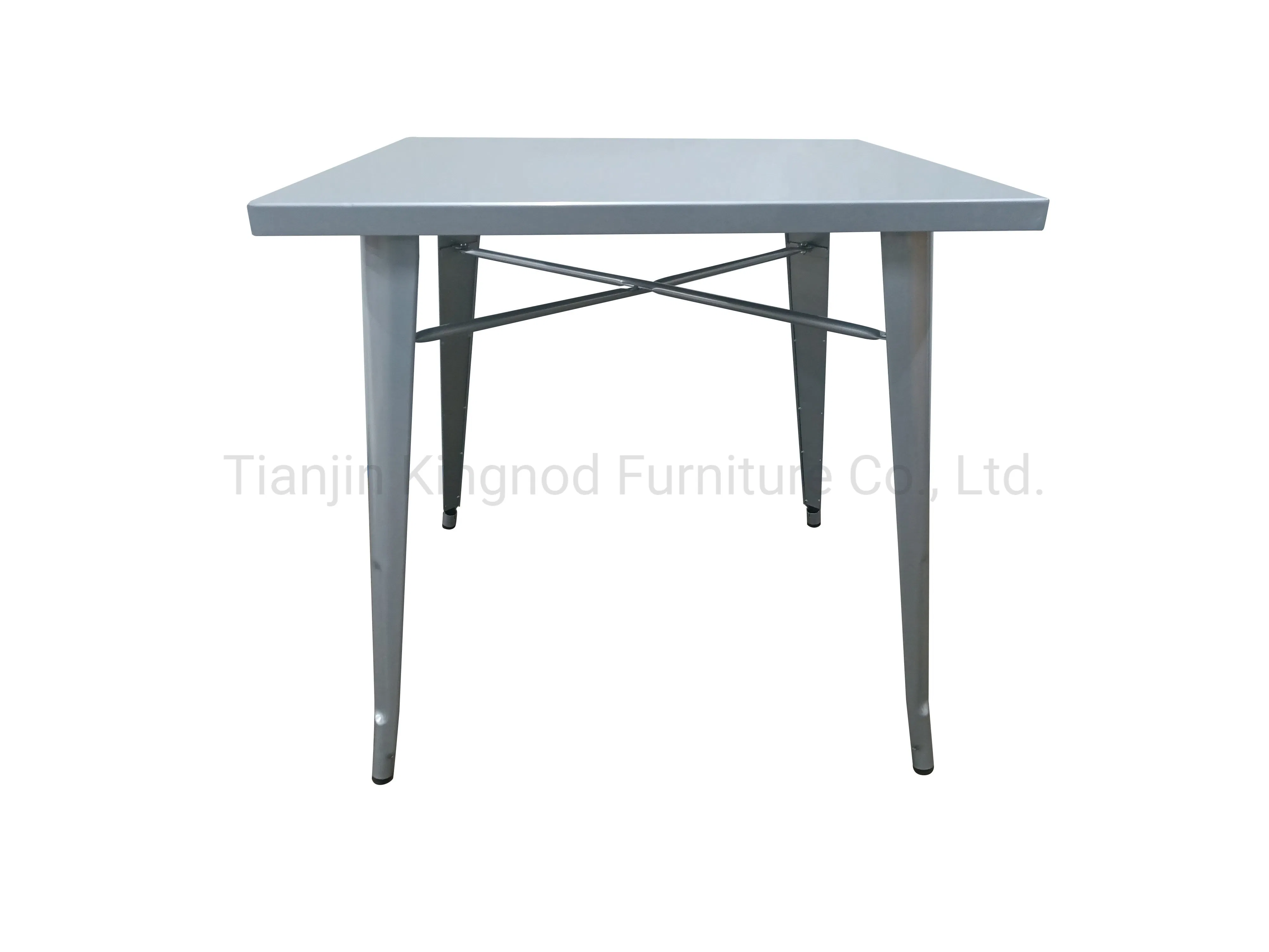 China Factory Wholesale Modern Furniture 4 Seater Metal/Stainless Steel Dinner/Dining Table Set for Home/Room/Restaurant/Square