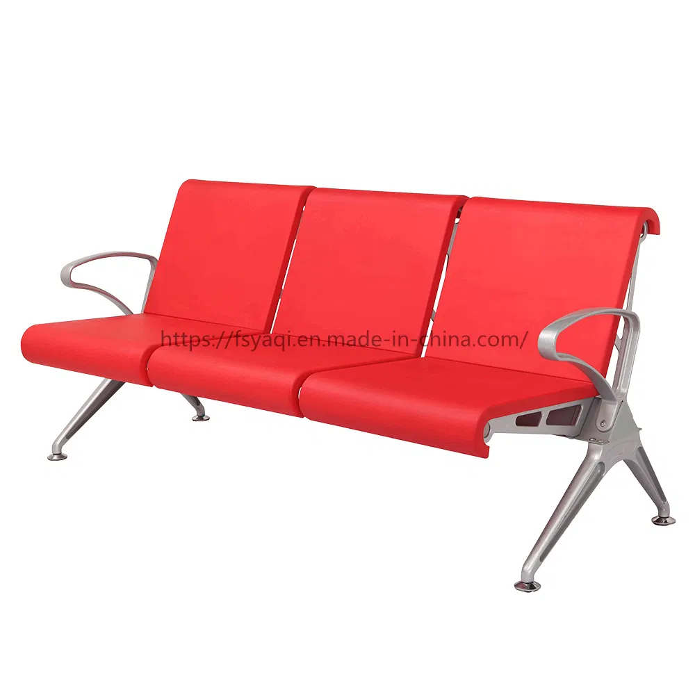 Beauty Salon Reception Waiting 2 3 4 5 Seater Price Airport Public Seating Bench Silver Steel Bus Stop Chair for Public (YA-J34P2)