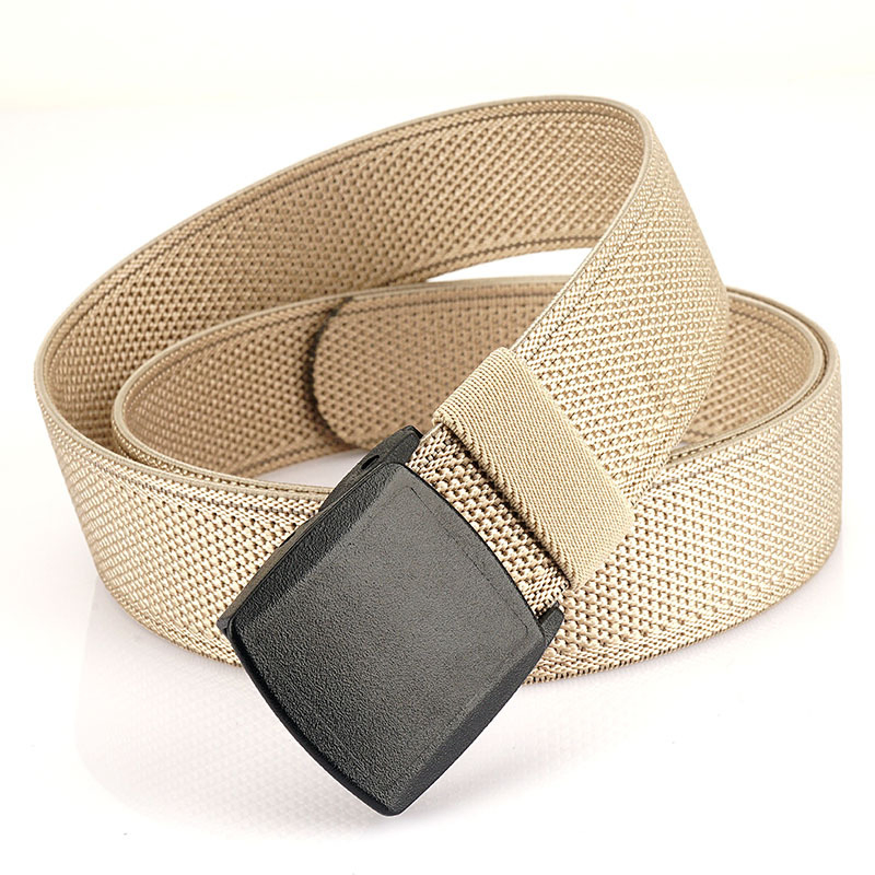3.8cm Ykk POM Buckle Tactical Custom Men Web Outdoor Woven Fabric Canvas Nylon Belt with Plastic Buckle Laser Logo