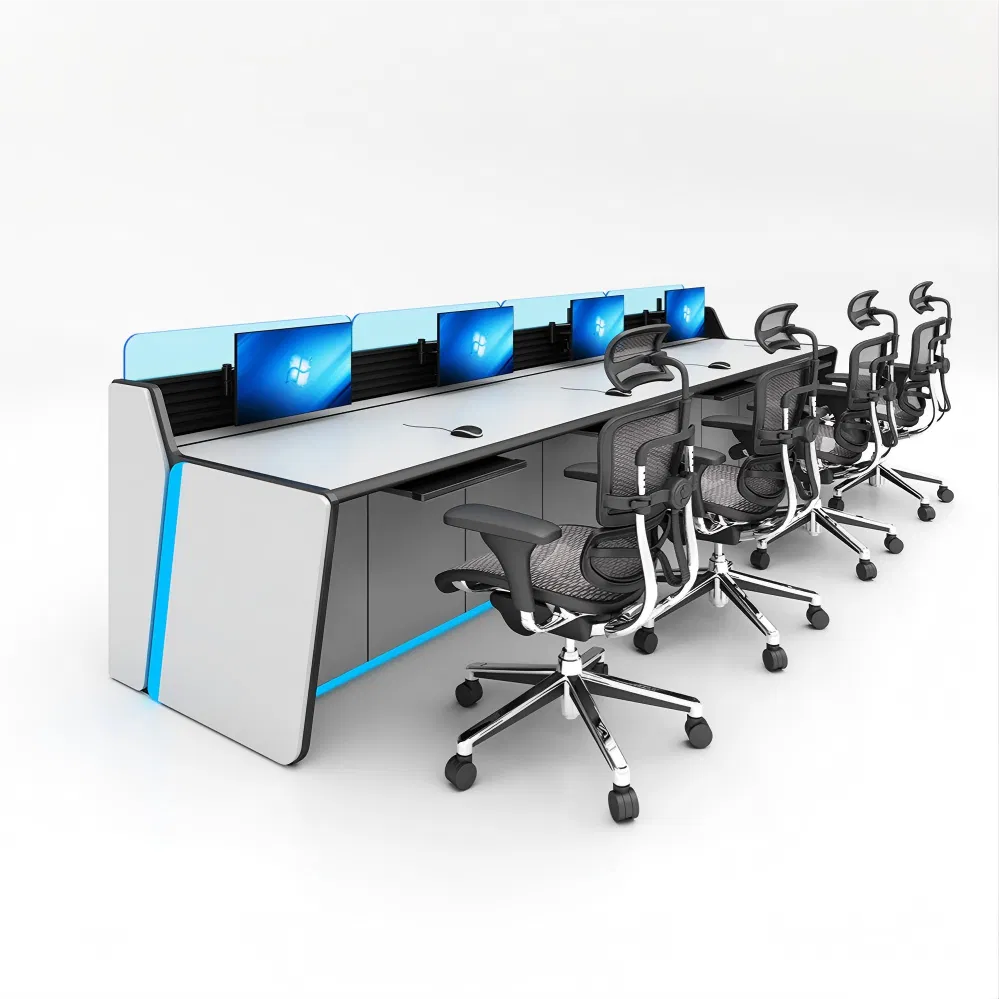 Metro Central Control Room Console - Reinforced Base &amp; Impact Resistant Monitoring Station