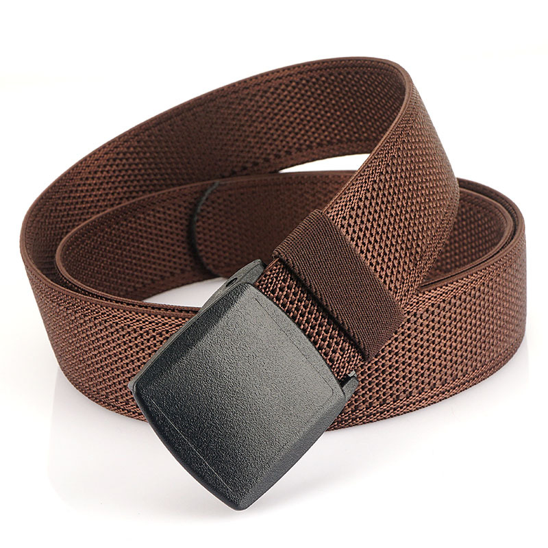 3.8cm Ykk POM Buckle Tactical Custom Men Web Outdoor Woven Fabric Canvas Nylon Belt with Plastic Buckle Laser Logo