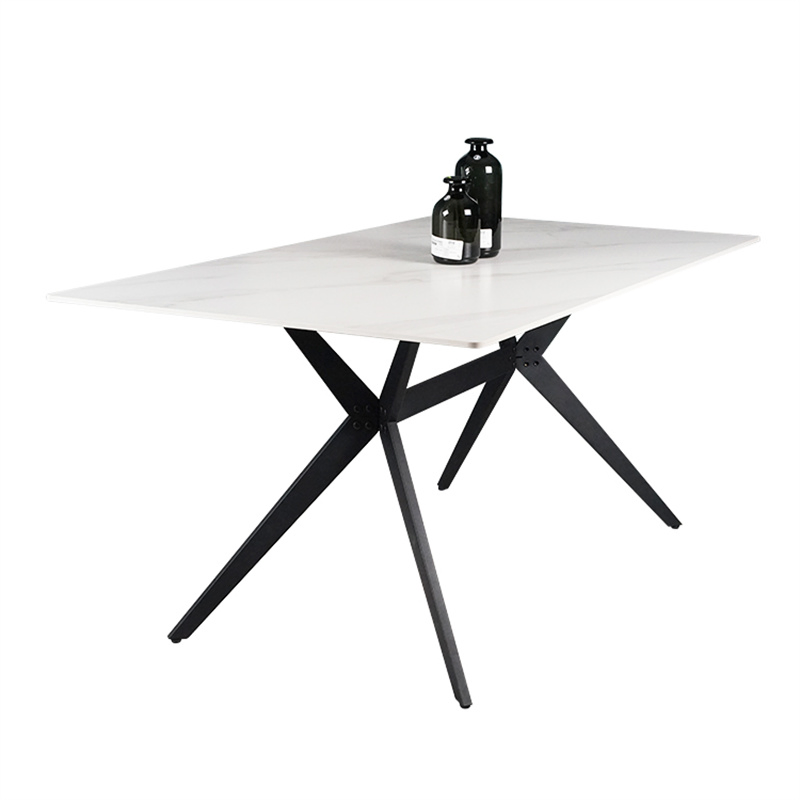 Nordic Style Low Price Marble Top Panel Tables and Velvet Chairs Dinning Room Furniture Dining Tables Set