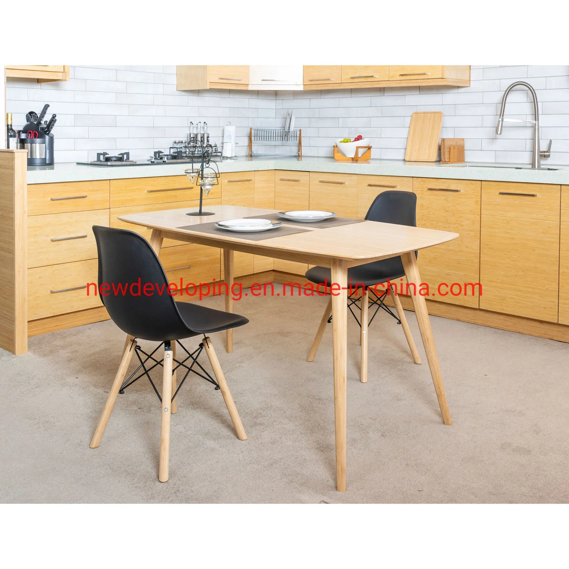 Simple Bamboo Board /Bamboo Panel Dining Table Set/ Dining Room Set for Kitchen, Restaurant Furniture