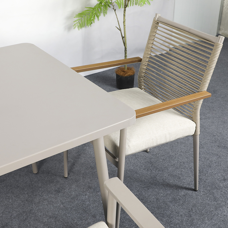 5PCS Outdoor Furniture Steel Frame Dining Room Patio Tables and Chairs Set