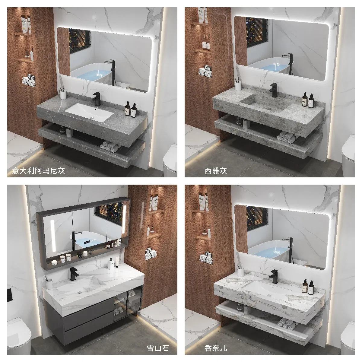 High Good Quality Wash Basin Accessories Hotel Cabinets Bath Furniture Bathroom Vanity