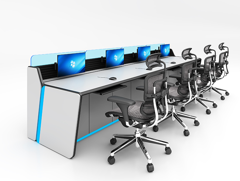 Metro Central Control Room Console - Reinforced Base &amp; Impact Resistant Monitoring Station