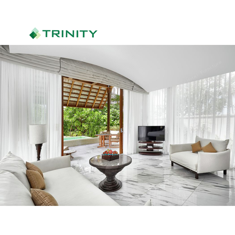 High End Contract Outdoor Indoor Hotel Room Beach Resort Style Wooden Living Furniture for Hospitality Bedroom Five Star