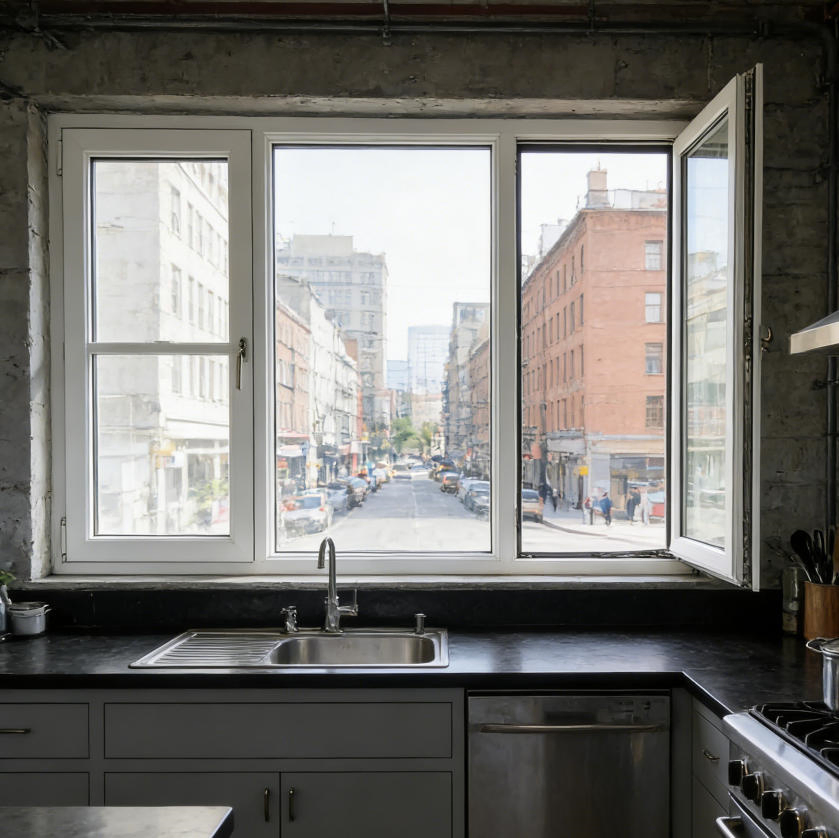 Low-Maintenance 60mm UPVC Casement Window for Senior Living Communities