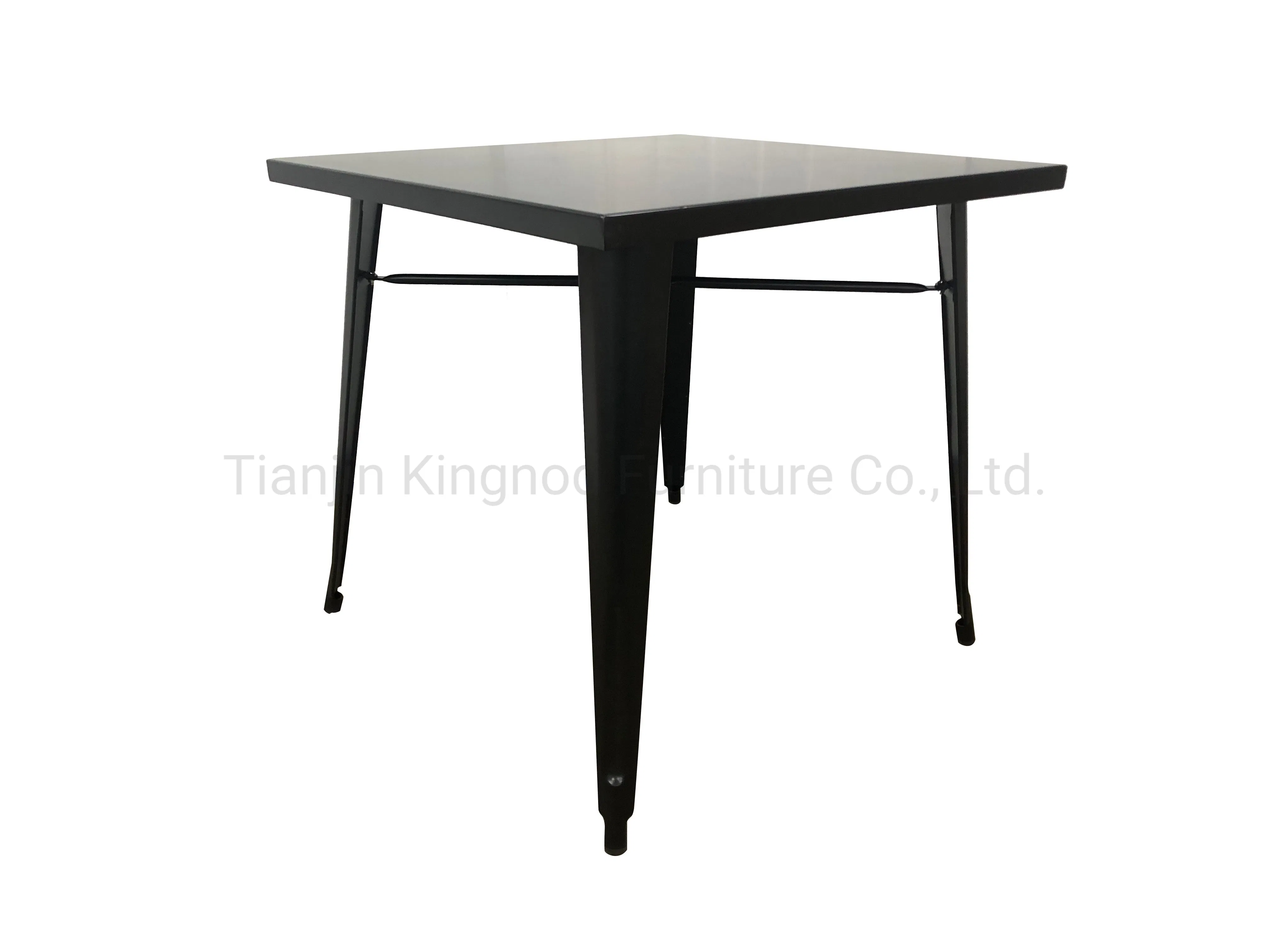 China Factory Wholesale Modern Furniture 4 Seater Metal/Stainless Steel Dinner/Dining Table Set for Home/Room/Restaurant/Square