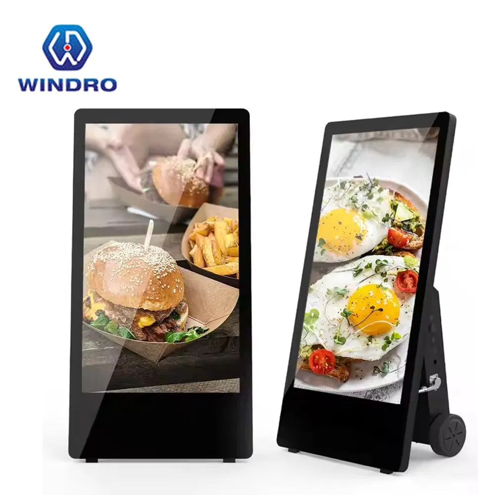 32/43/55 Inch 4K Resolution 1800-2500 Nits Removable Waterproof Advertising Digital Signage with 6000 Hours Battery, Tempered Glass for Retail OEM/ODM
