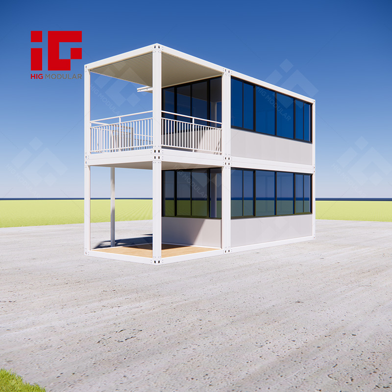 Glass Walls Assemble Double 2 Story Detachable Container Houses for Office