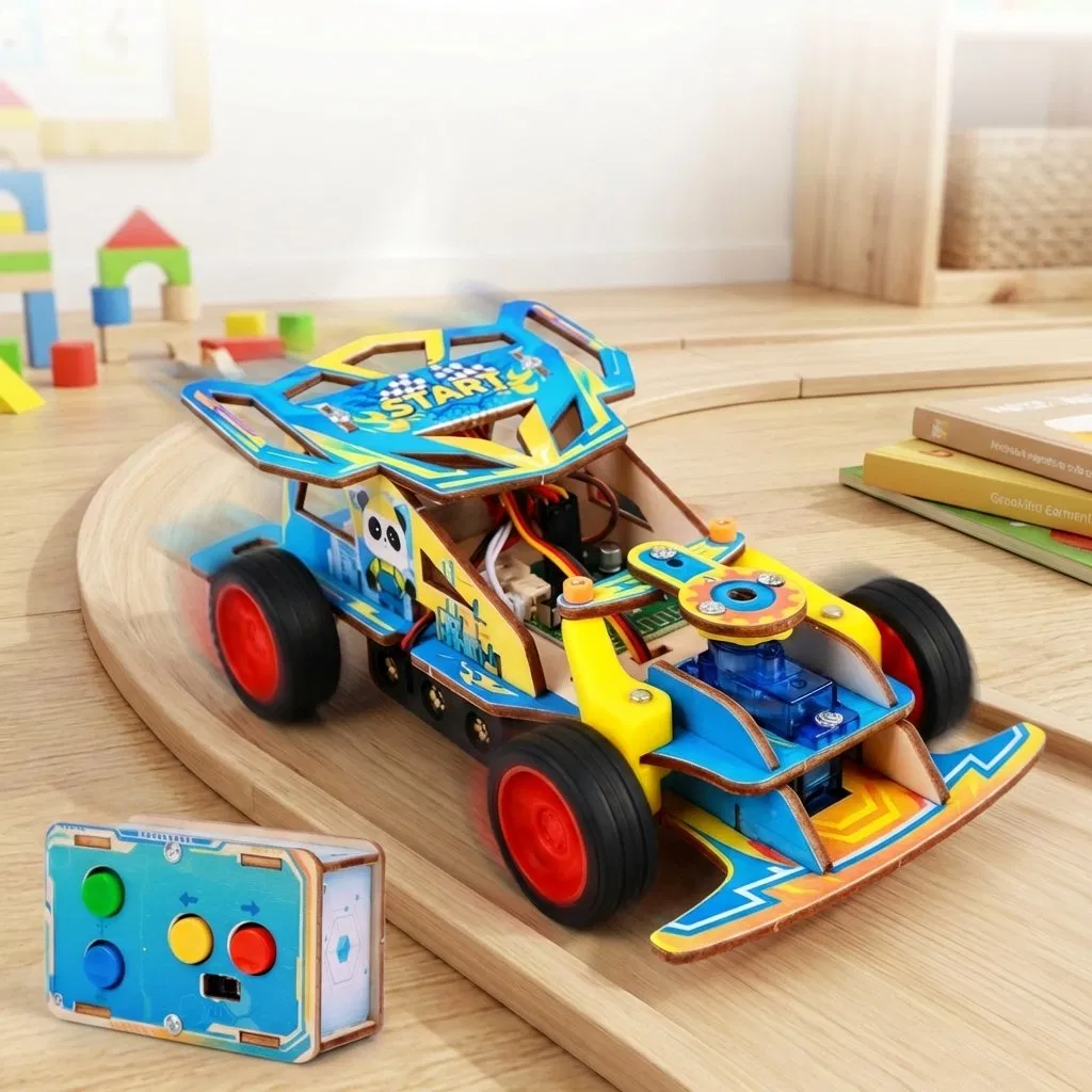 Eco-Friendly Wooden RC Vehicle Build Your Own Educational Craft Set