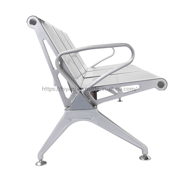 Beauty Salon Reception Waiting 2 3 4 5 Seater Price Airport Public Seating Bench Silver Steel Bus Stop Chair for Public (YA-J34F)