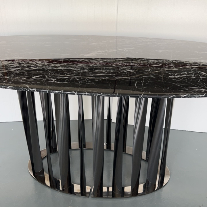 Stylish Aluminium Frame Natural Dining Set for Modern Living Rooms