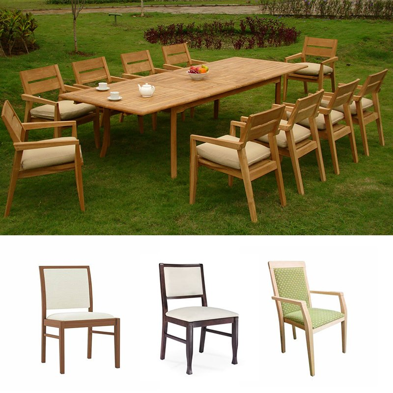 New Design Minimalist Nordic Garden Best Wood Top Panel Dinner Table Outdoor Dining Room Table and Chair Set for Nursing Home