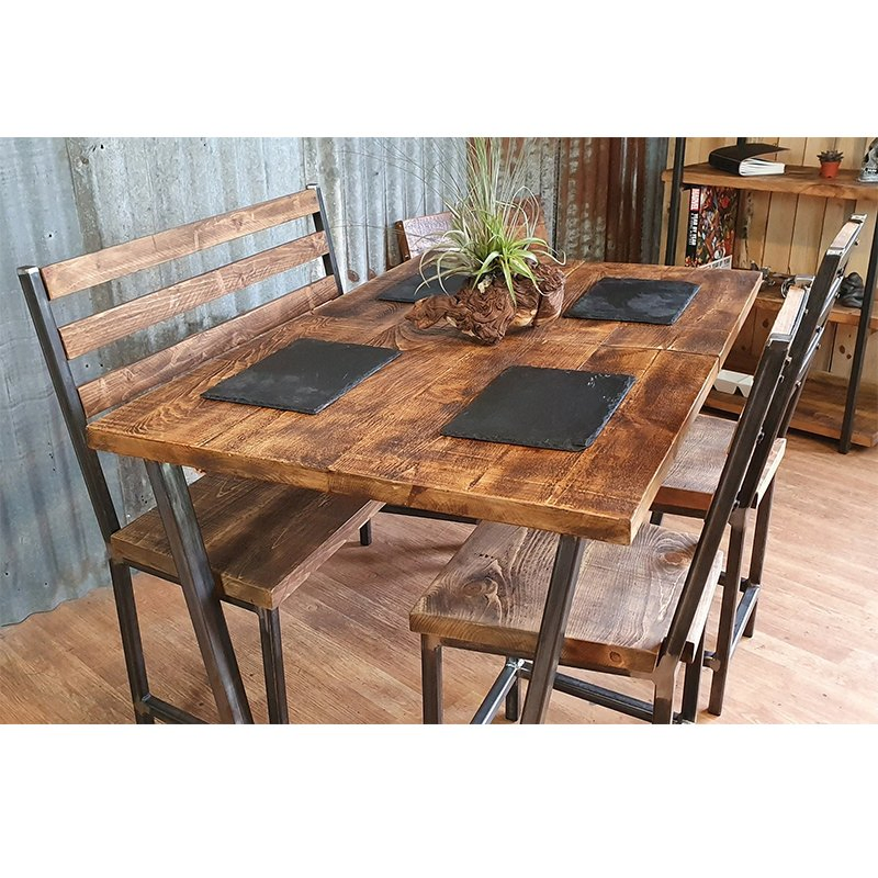 New Design Minimalist Nordic Garden Best Wood Top Panel Dinner Table Outdoor Dining Room Table and Chair Set for Nursing Home