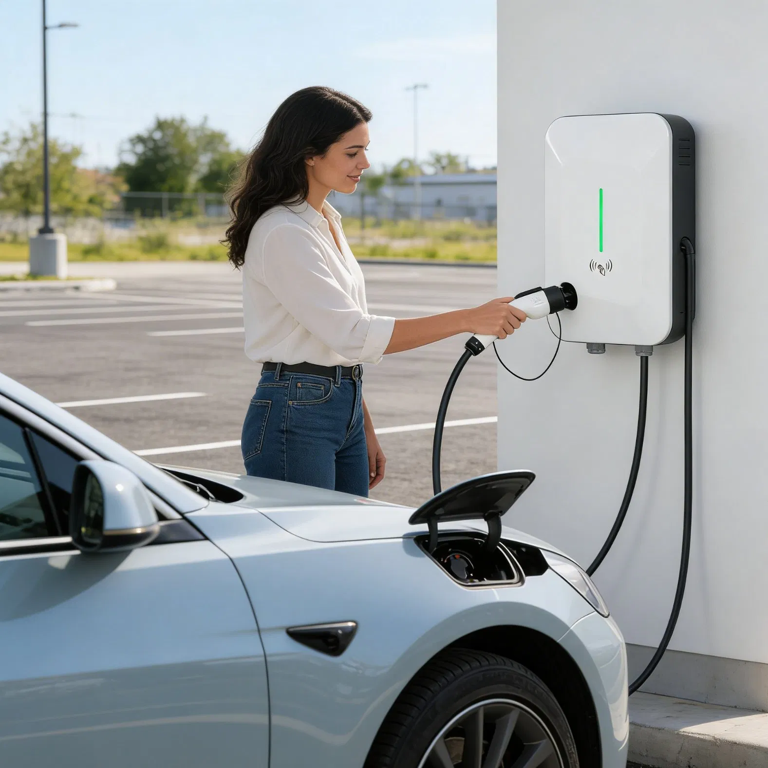 Lightweight 7kw AC EV Charger for Senior Living Communities with One-Touch Operation