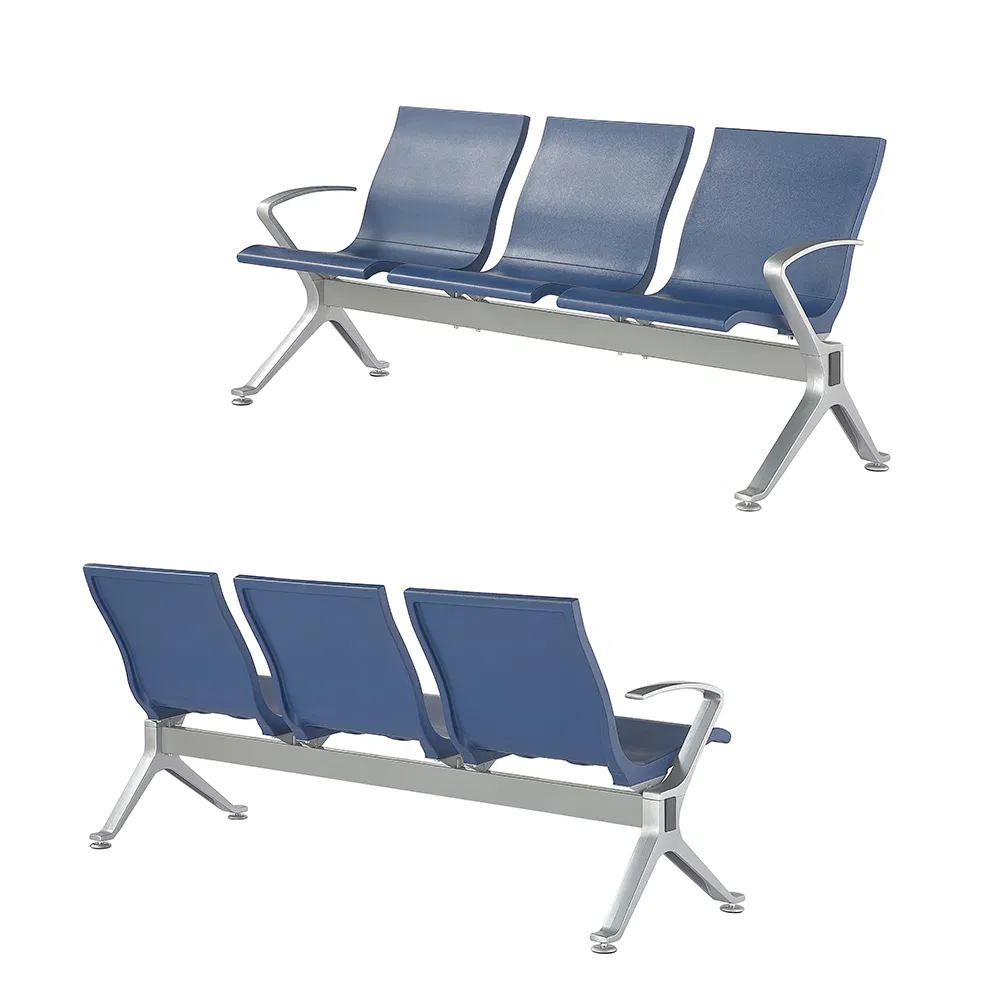 Airport Chair 3 Seater Waiting Chairs for Hospital Clinic Aluminum Public PU Seating